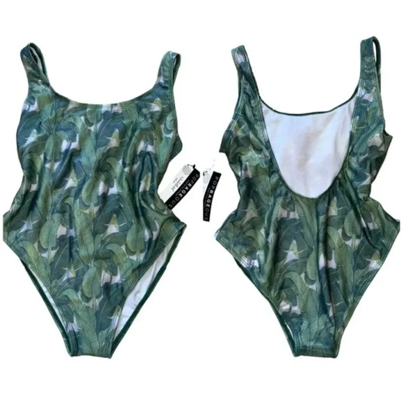 POPRAGEOUS Banana Leaf Swimsuit XL - Picture 1 of 8